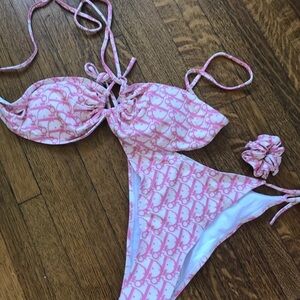 Dior Pink Monogram Bikini Set